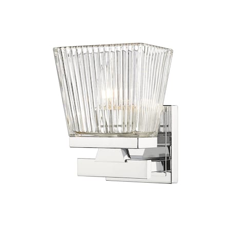 Z-Lite Astor 1 Light Wall Sconce, Chrome & Clear 1936-1S-CH